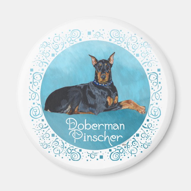 Íman Dobermann Preto (Frente)