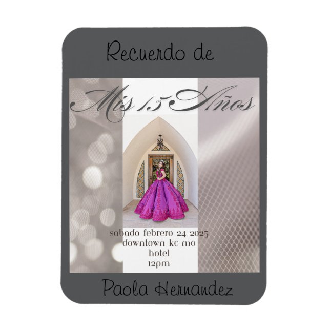 Íman Doce 16 Reações de Convite, Convite de festas (Vertical)