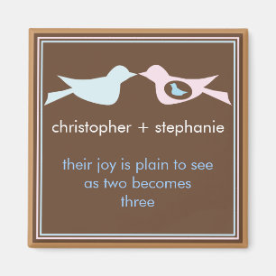 Íman Doce Casal da Família de Pássaros com Bebê