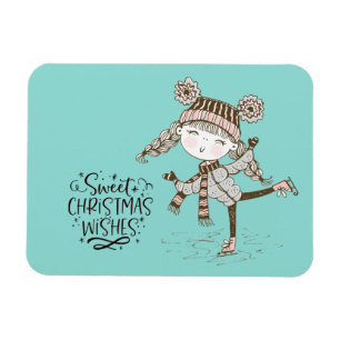 Íman Doce Natal Deseja Patinação De Gelo