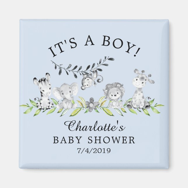 Íman Doce Safari Animais Chá de fraldas Favorece Magnet (Frente)