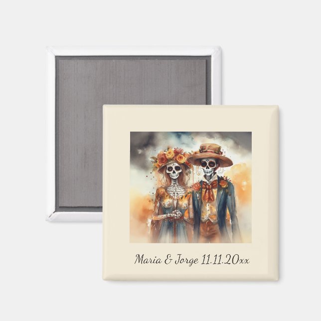 Íman Doces de crânio de açúcar, costume (Front/Back)