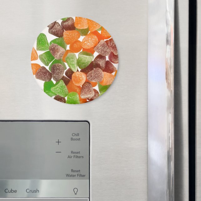 Íman Doces vermelhos cor-de-laranja esfregados com açúc (In Situ (Fridge))