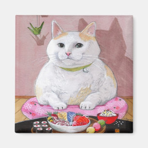 Íman Docinho do Sashimi do gato do sushi