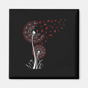Íman Doença Cardíaca Dandelion Red Ribbon Cancer Sanguí