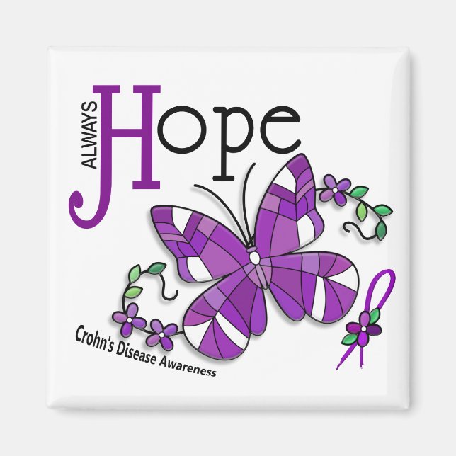 Íman Doença de Crohn com borboleta de vidro manchada (Frente)