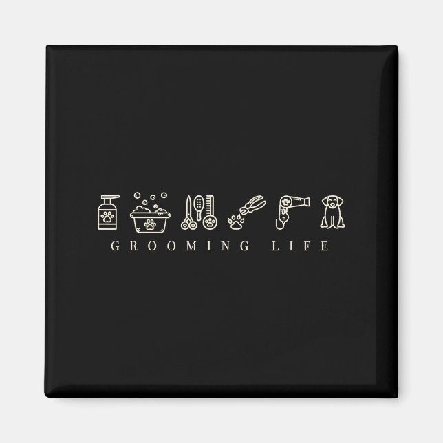 Íman Dog Grooming Dog Groomer Life Work Pet Groomer Ico (Frente)