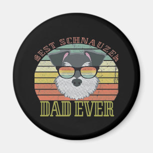 Íman Dog Vintage Melhor Pai Schnauzer Nunca Tshirt Pais