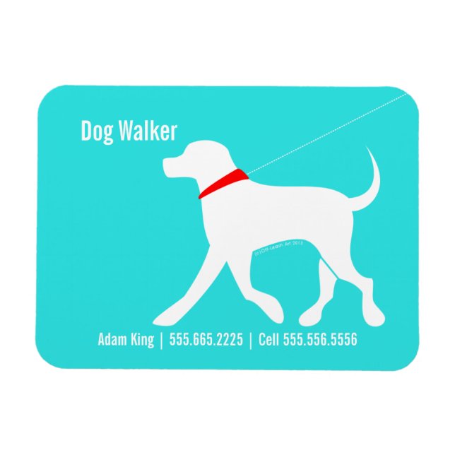 Íman Dog Walker Pet Business Lab Moderno Costeiro (Horizontal)