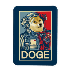 Íman Dogecoin Astronaut Dogue To Moon Crypto Funny