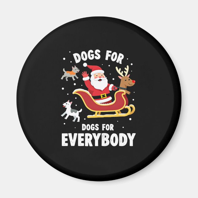 Íman Dogs For Everybody Santa Funny Christmas Xmas (1) (Frente)