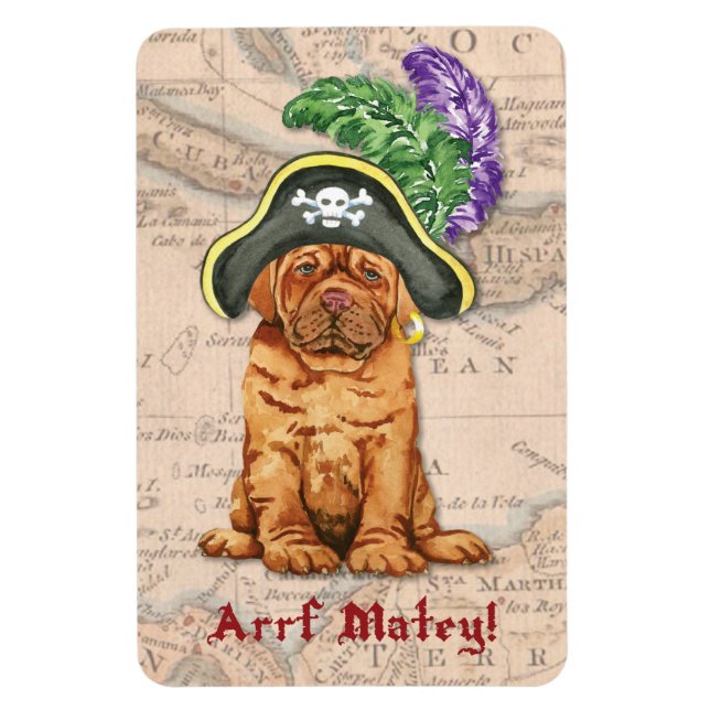 Íman Dogue de Bordeaux Pirate Magnet (Vertical)