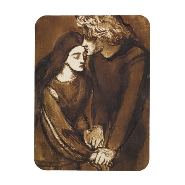 Íman Dois Amantes de Dante Gabriel Rossetti (Vertical)