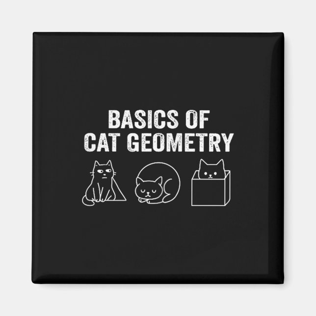 Íman Dois Básicos De Gato Geometria Engraçada Ensino De (Frente)