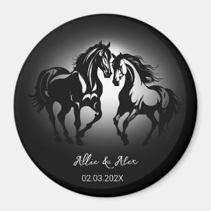 Íman Dois cavalos apaixonados, casal de amantes de cava