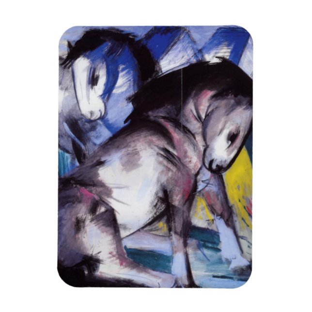Íman Dois cavalos (por Franz Marc) (Vertical)