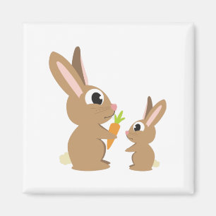 Íman Dois Coelhos Cujos Compartilham Cenoura