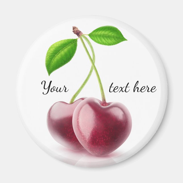 Íman Dois corações de cereja (Frente)