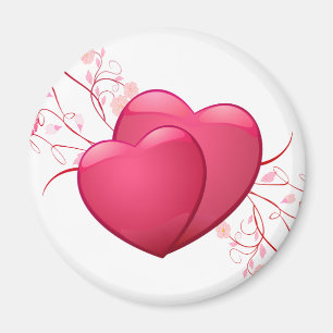 Íman Dois Corações Rosa