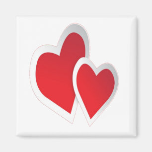 Íman Dois Corações Vermelhos