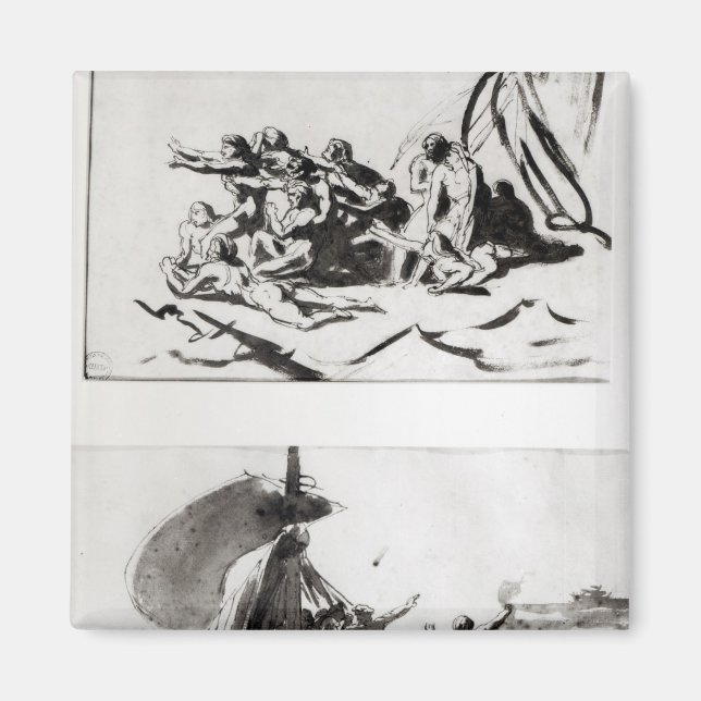 Íman Dois esboços para A Arca da Medusa, c.1819 (Frente)