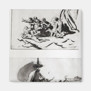 Íman Dois esboços para a jangada do Medusa, c.1819