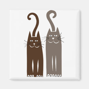Íman dois gatos bonitos (marrom)