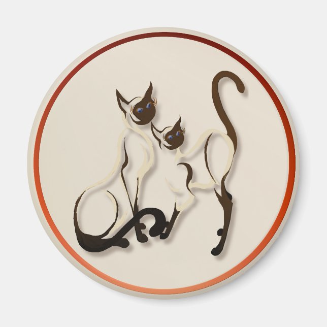 Íman Dois Gatos Siameses (Frente)