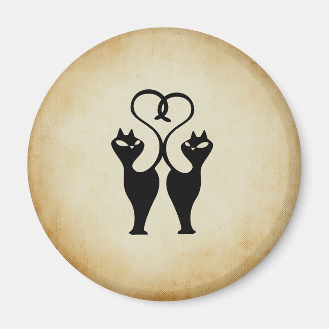 Íman Dois Gatos Silhouette (Frente)