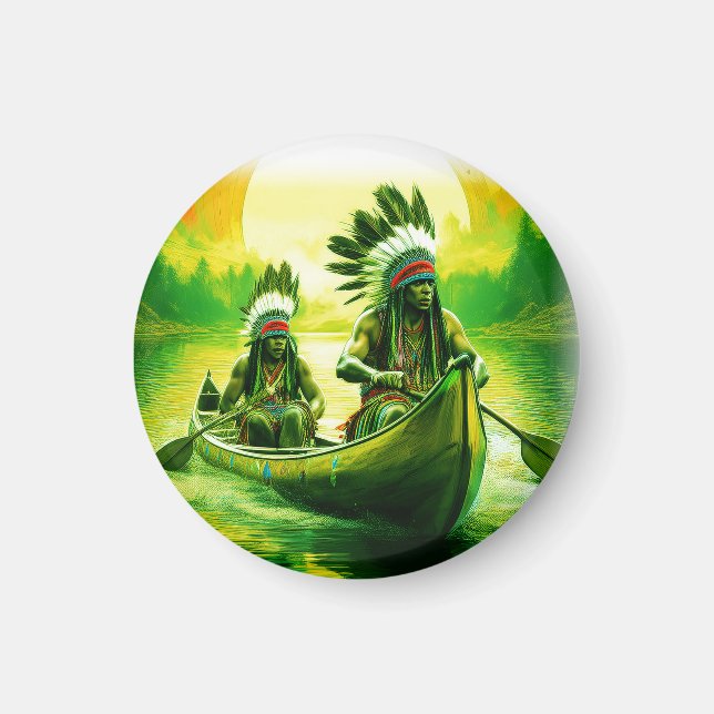 Íman Dois índios Estão Removendo No Lago (Frente)