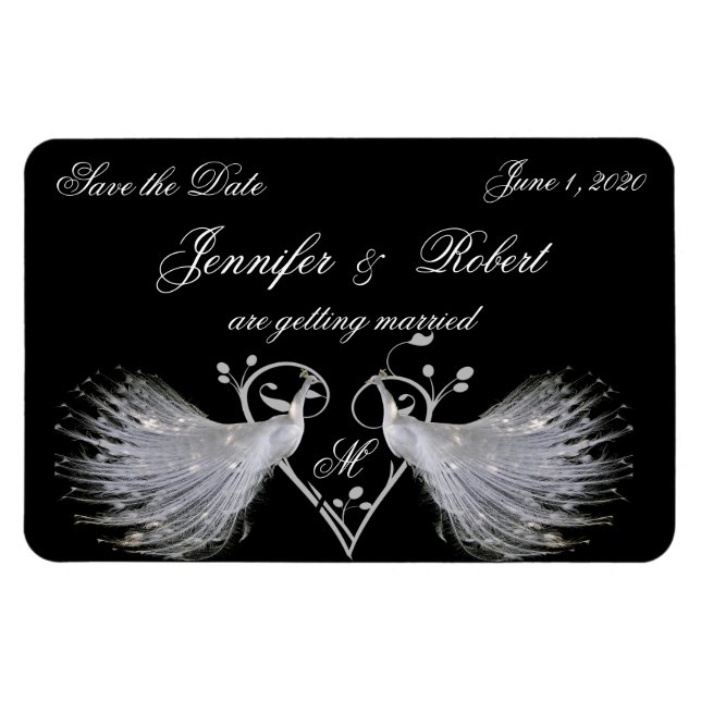 Íman Dois Peacocks Brancos e Magnetos Monográficos do C (Horizontal)