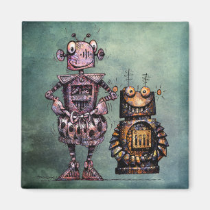 Íman Dois robôs engraçados de Steampunk!