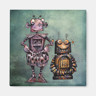 Íman Dois Robôs Engraçados Steampunk!