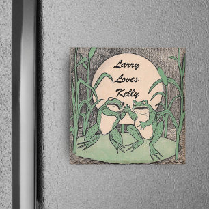 Íman Dois Sapos Verdes Engraçados