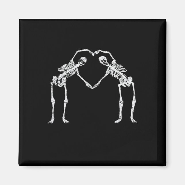 Íman Dois Skeleton Hearts Mãos Clássicas (Frente)
