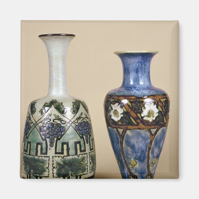 Íman Dois vasos Doulton por Eliza Simmance, c.1880 (Frente)