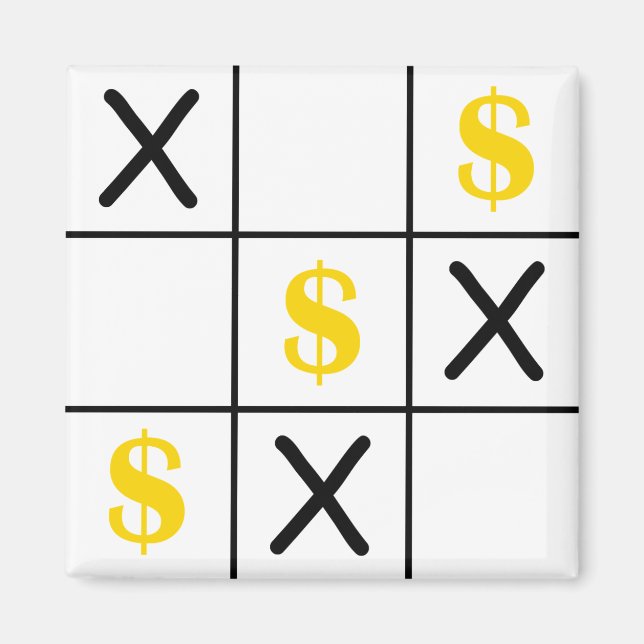 Íman Dólar Tic Tac Toe (Frente)