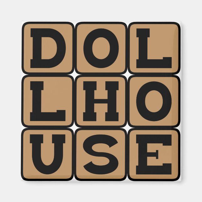Íman Dollhouse, casa para bonecas (Frente)