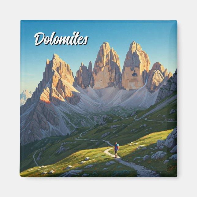 Íman Dolomites Italy Hiker Viagem (Frente)