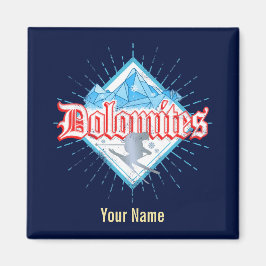 Íman Dolomites Tirol Sul Retro Skier Vintage Ski