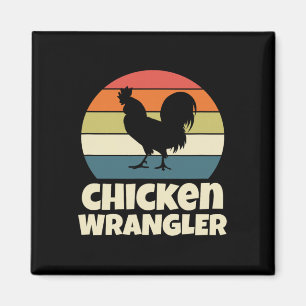 Íman Domador de Frango Fazendeiro Galo Agricultura Retr