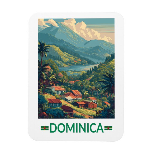 Íman Dominica Travel Art Vintage (Vertical)