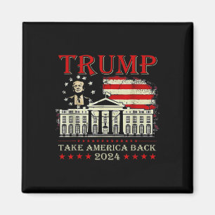 Íman Donald Trump 2024 toma a bandeira americana
