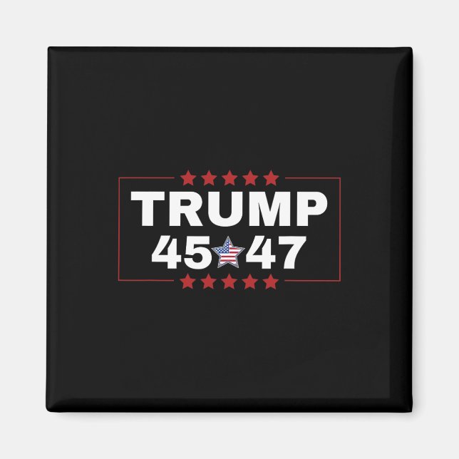 Íman Donald Trump 45 47th Presidente Americano Tee Mega (Frente)