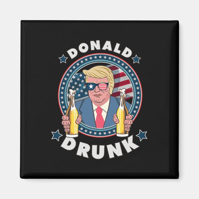 Íman Donald Trump Bêbado 4 De Julho Roupas Engraçadas D (Frente)