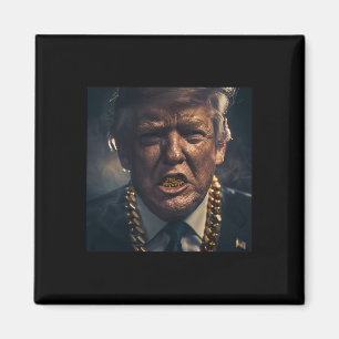 Íman Donald Trump Dourada Grillz
