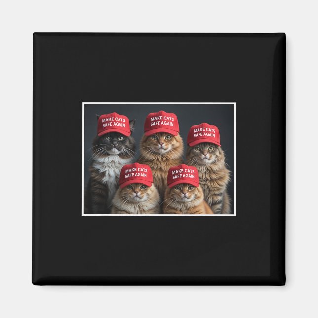 Íman Donald Trump Make Cats Safe Again Red Hat 2024 Det (Frente)