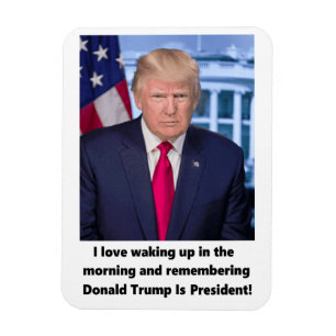 Íman Donald Trump que eu amo acordar
