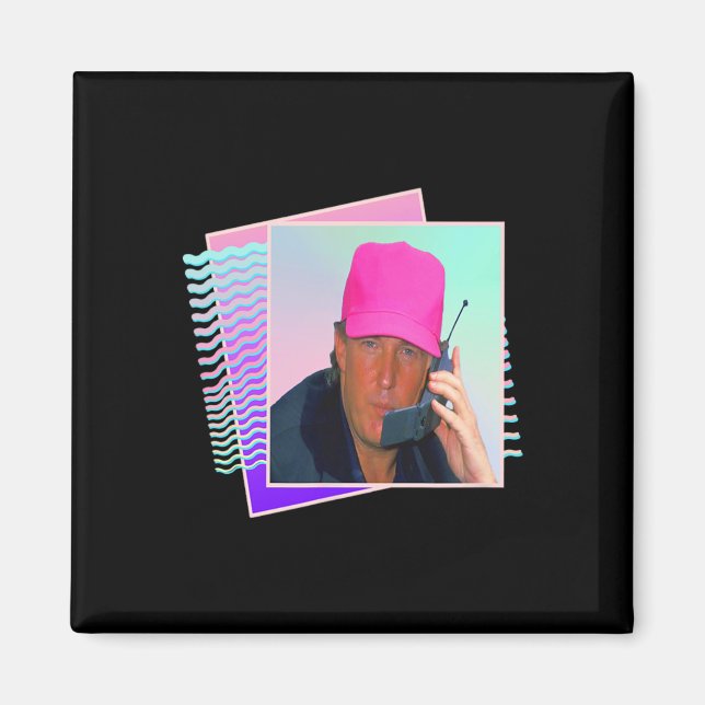 Íman Donald Trump Retro 80s 90s Gráfico (Frente)