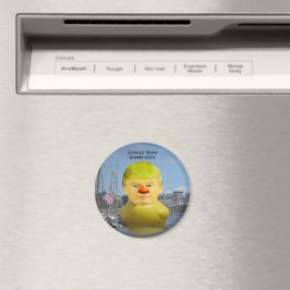 Íman Donald Trump Rubber Amarelo Pato Redondo